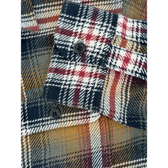 Orvis Mens Plaid Flannel Shacket Large Heavy Pocket‎ Shirt Browns Outdoors - Picture 7 of 15